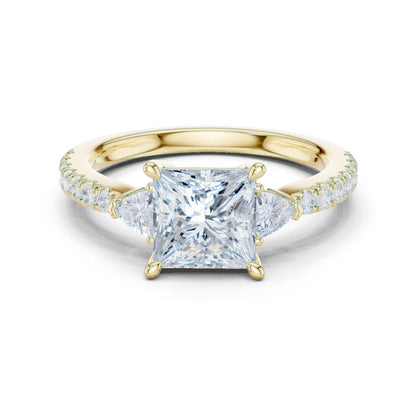 Princess Lab Grown Diamond Side-Stone Engagement Ring