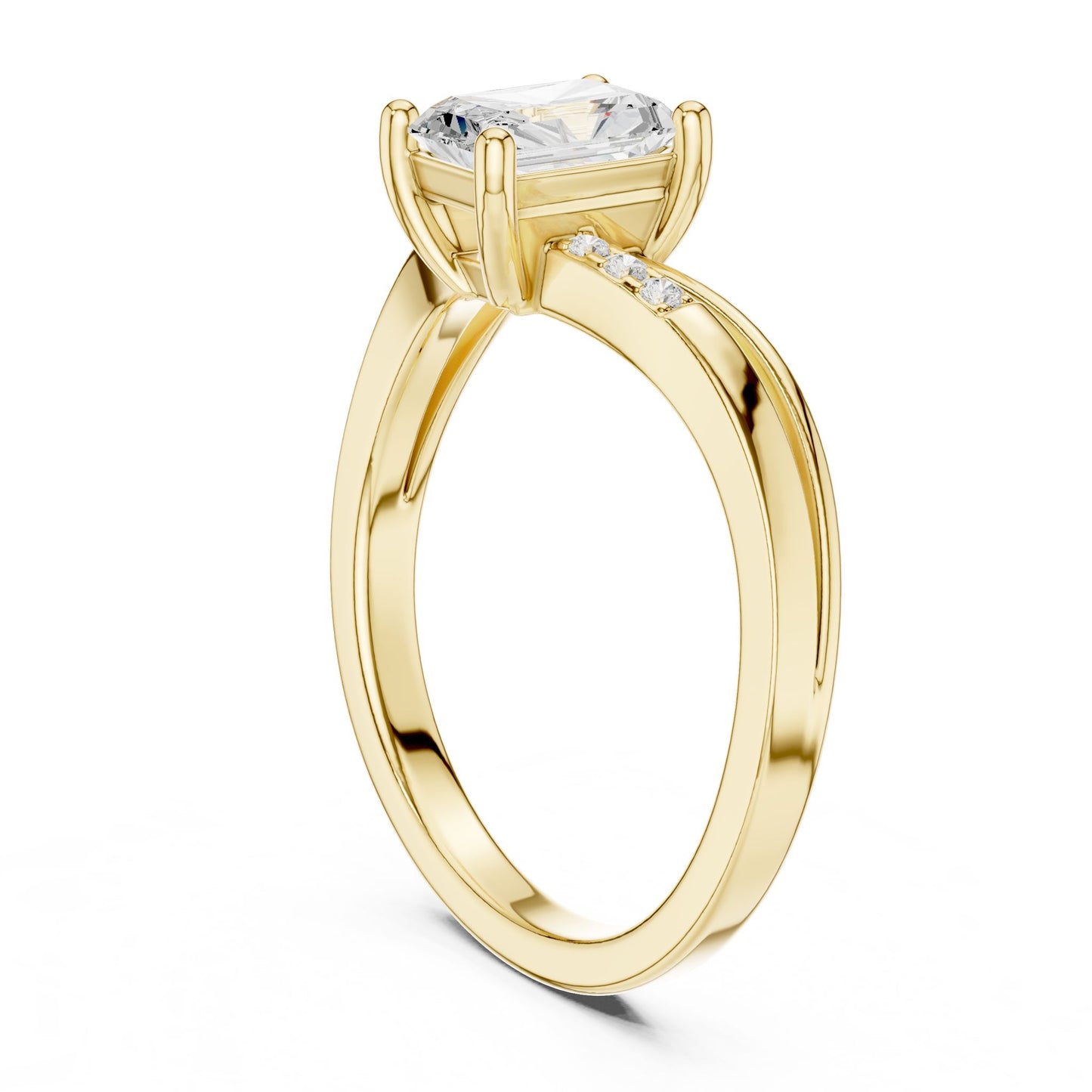 Princess Lab Grown Diamond Side-Stone Engagement Ring