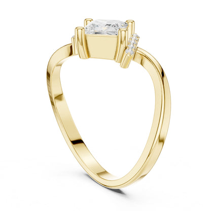 Princess Lab Grown Diamond Side-Stone Engagement Ring