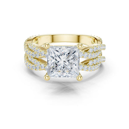 Princess Lab Grown Diamond Side-Stone Engagement Ring