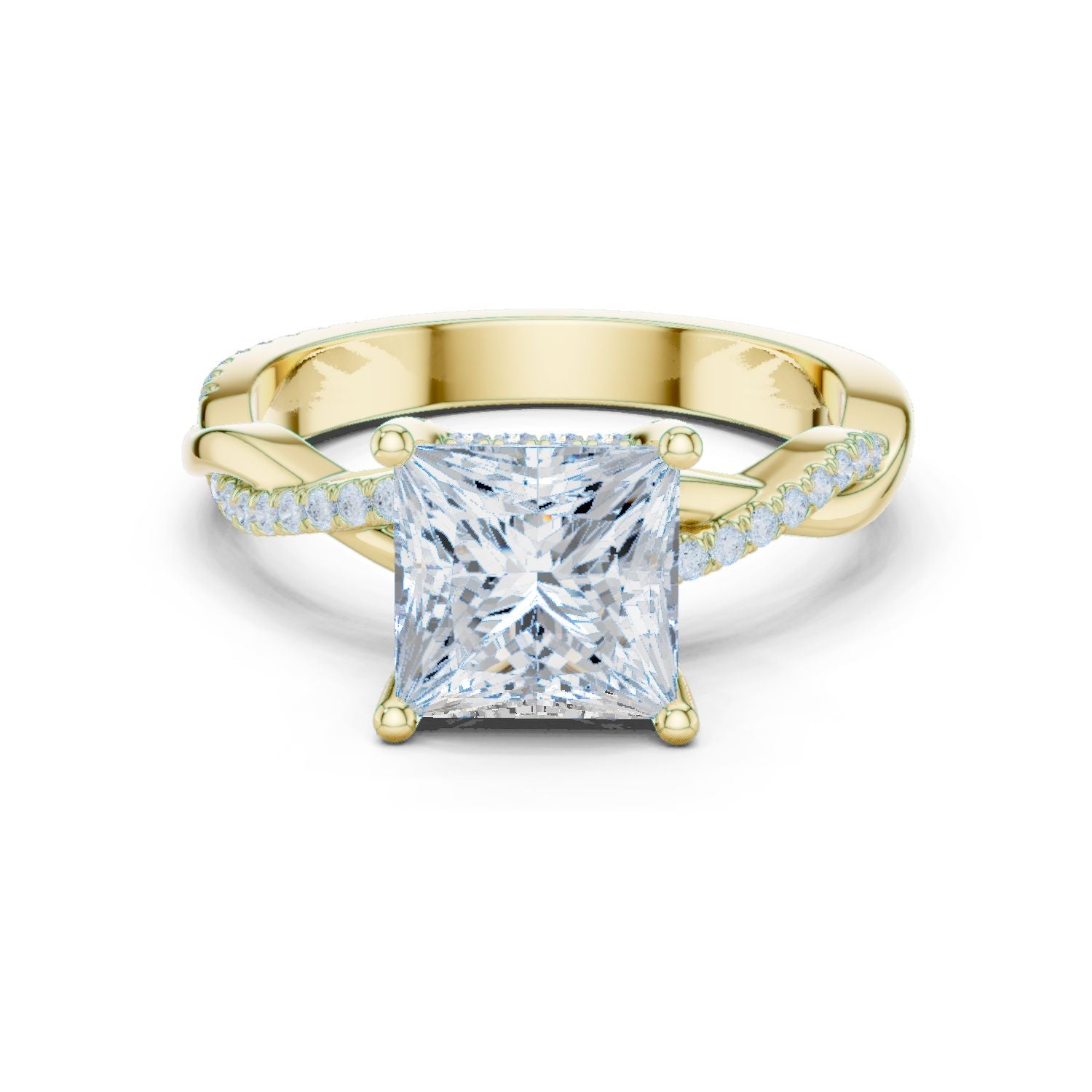 Princess Lab Grown Diamond Side-Stone Engagement Ring