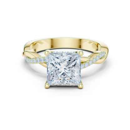 Princess Lab Grown Diamond Side-Stone Engagement Ring