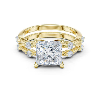 Princess Lab Grown Diamond Side-Stone Engagement Ring