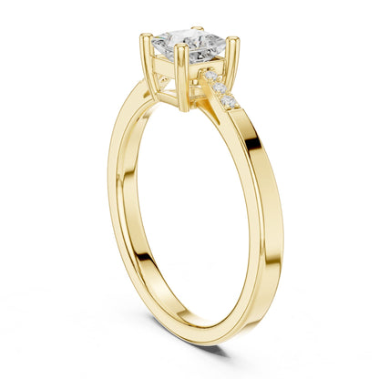 Princess Lab Grown Diamond Side-Stone Engagement Ring