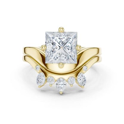 Princess Lab Grown Diamond Side-Stone Engagement Ring