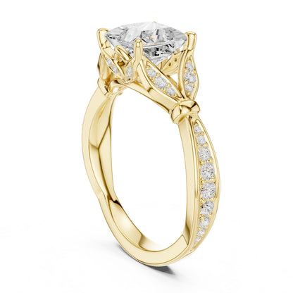 Princess Lab Grown Diamond Side-Stone Engagement Ring