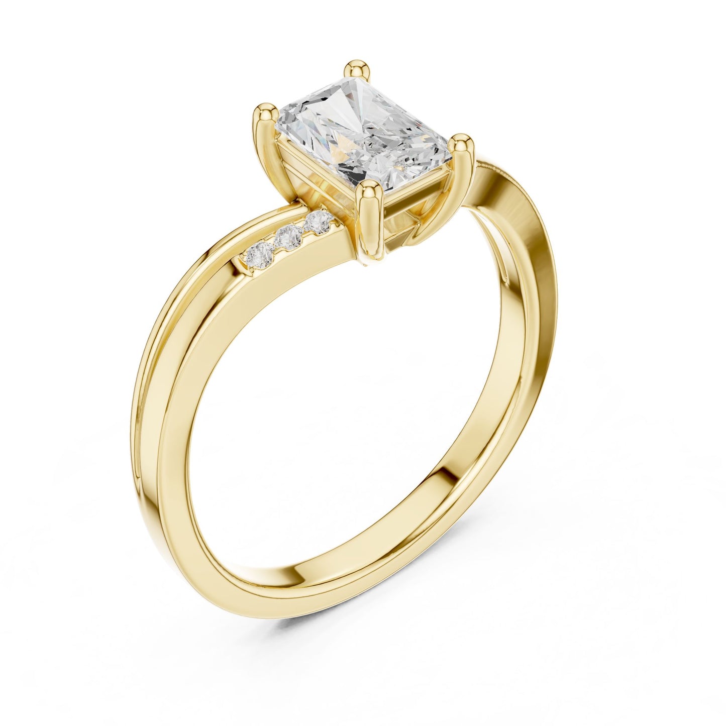Princess Lab Grown Diamond Side-Stone Engagement Ring