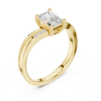 Princess Lab Grown Diamond Side-Stone Engagement Ring