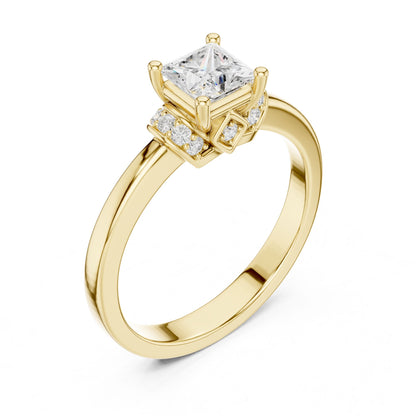 Princess Lab Grown Diamond Side-Stone Engagement Ring