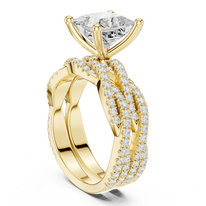 Princess Lab Grown Diamond Side-Stone Engagement Ring