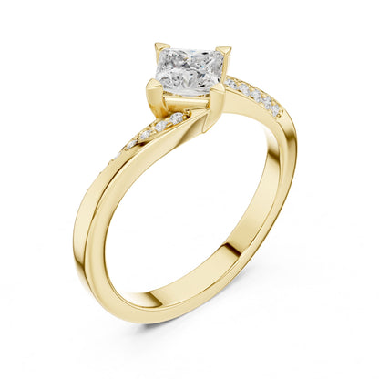 Princess Lab Grown Diamond Side-Stone Engagement Ring