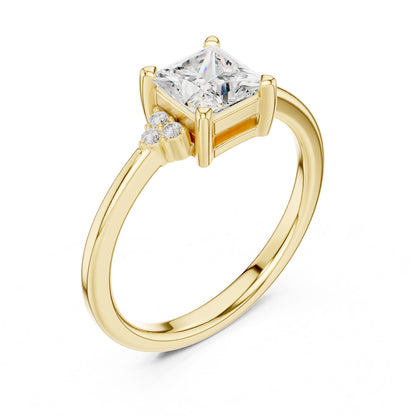 Princess Lab Grown Diamond Side-Stone Engagement Ring