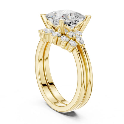 Princess Lab Grown Diamond Side-Stone Engagement Ring