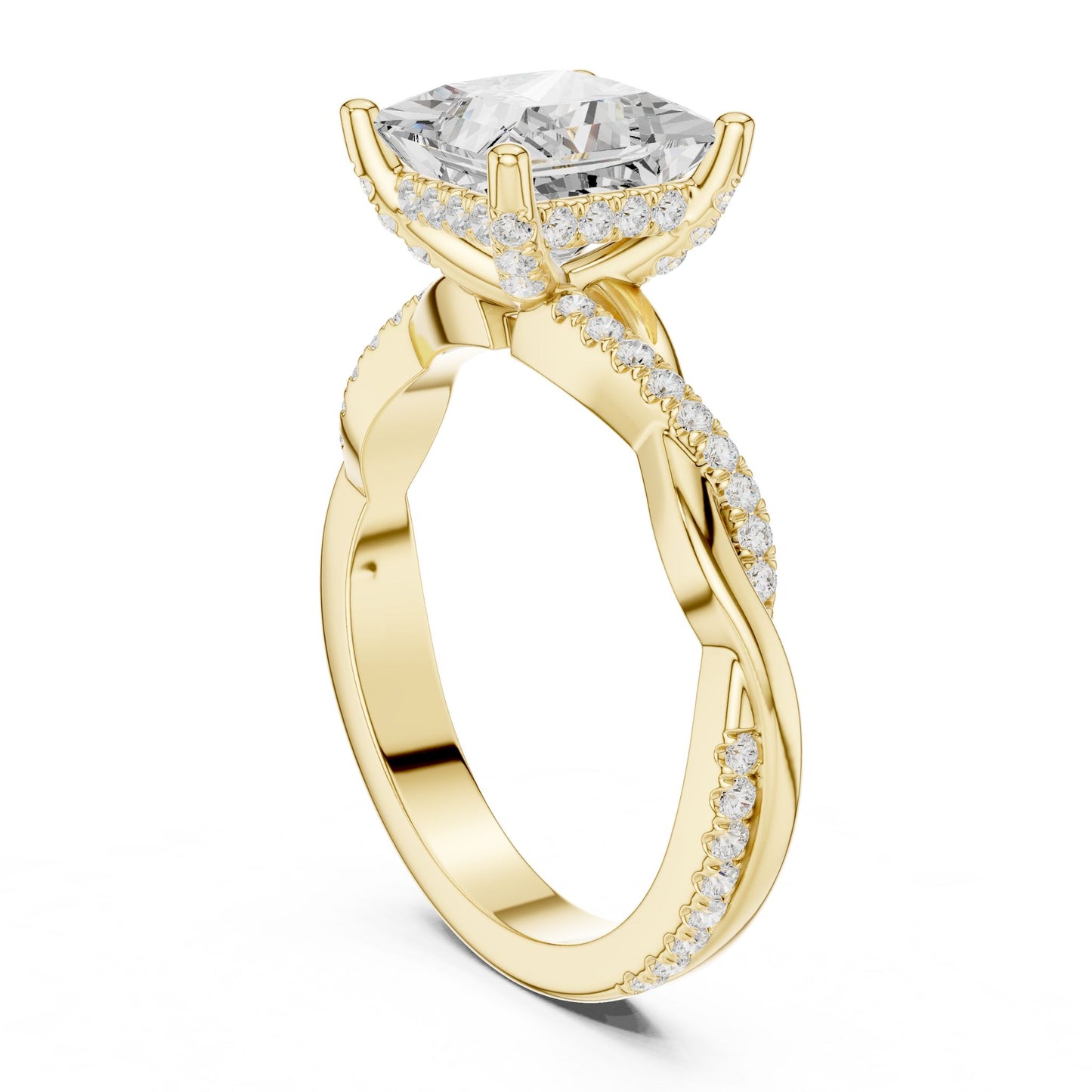 Princess Lab Grown Diamond Side-Stone Engagement Ring