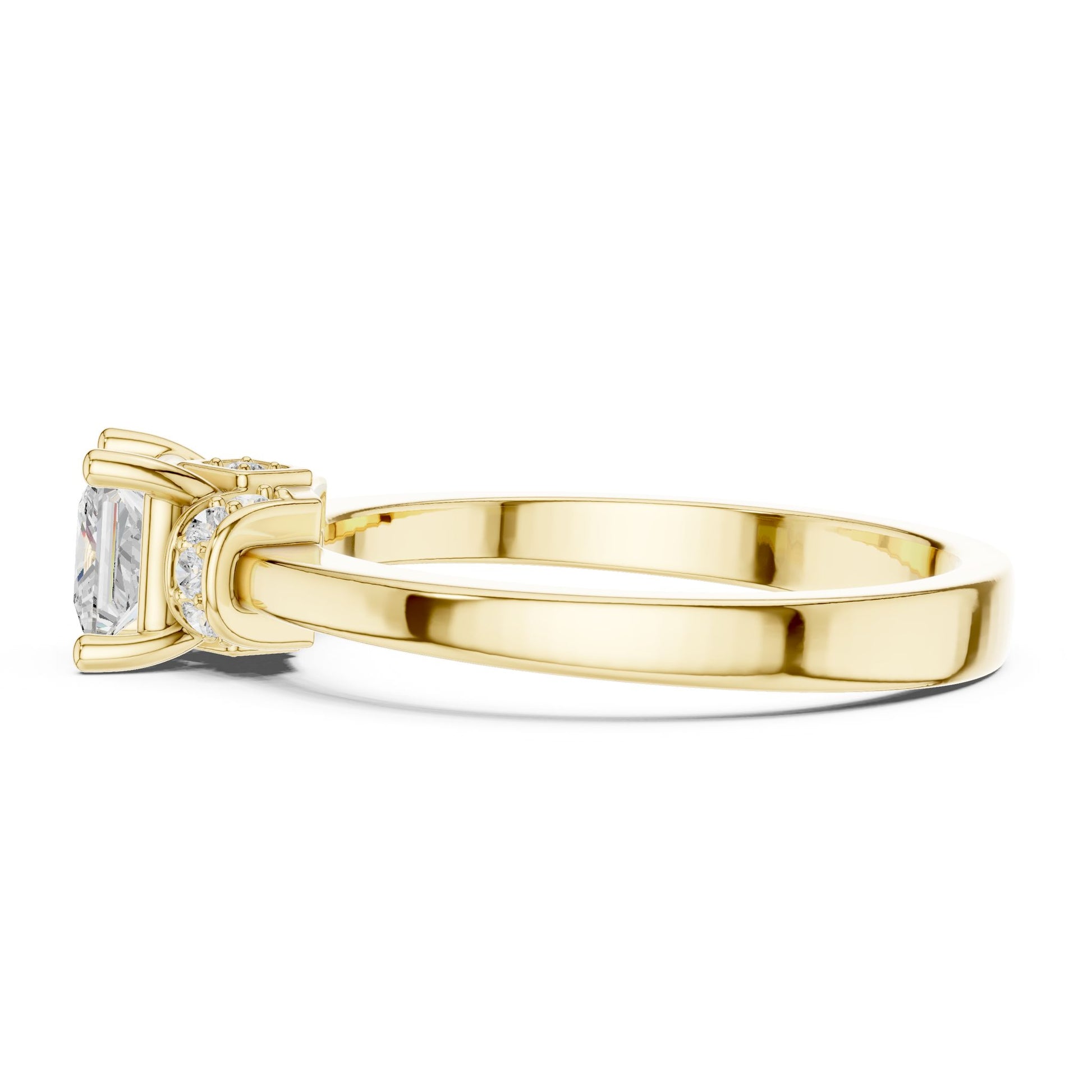 Princess Lab Grown Diamond Side-Stone Engagement Ring