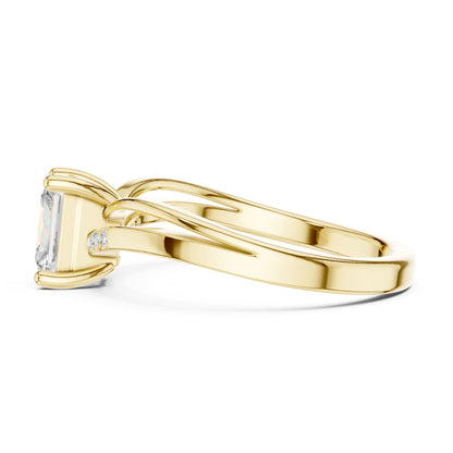 Princess Lab Grown Diamond Side-Stone Engagement Ring