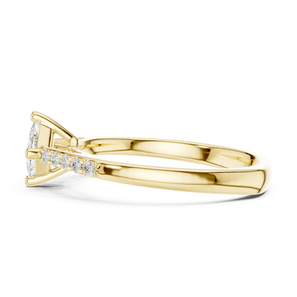 Princess Lab Grown Diamond Side-Stone Engagement Ring