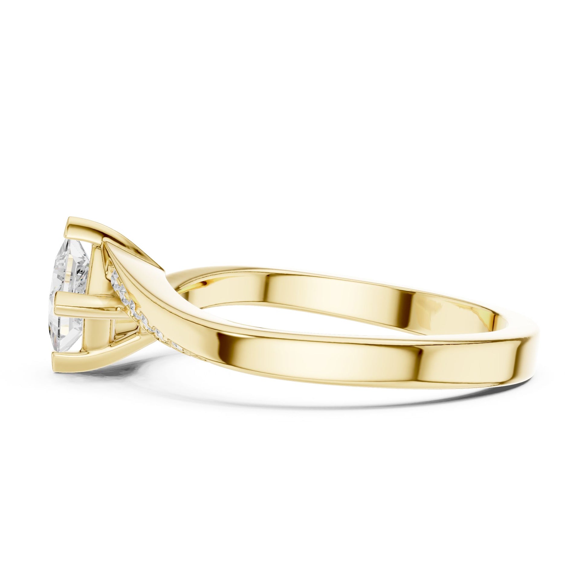 Princess Lab Grown Diamond Side-Stone Engagement Ring
