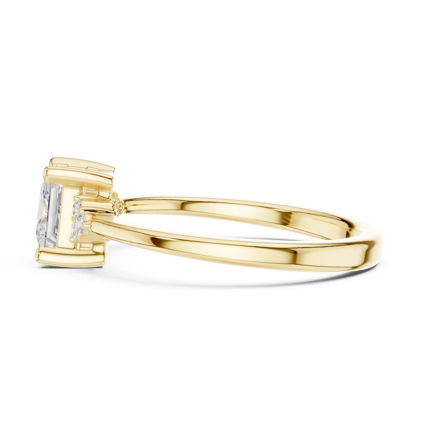 Princess Lab Grown Diamond Side-Stone Engagement Ring