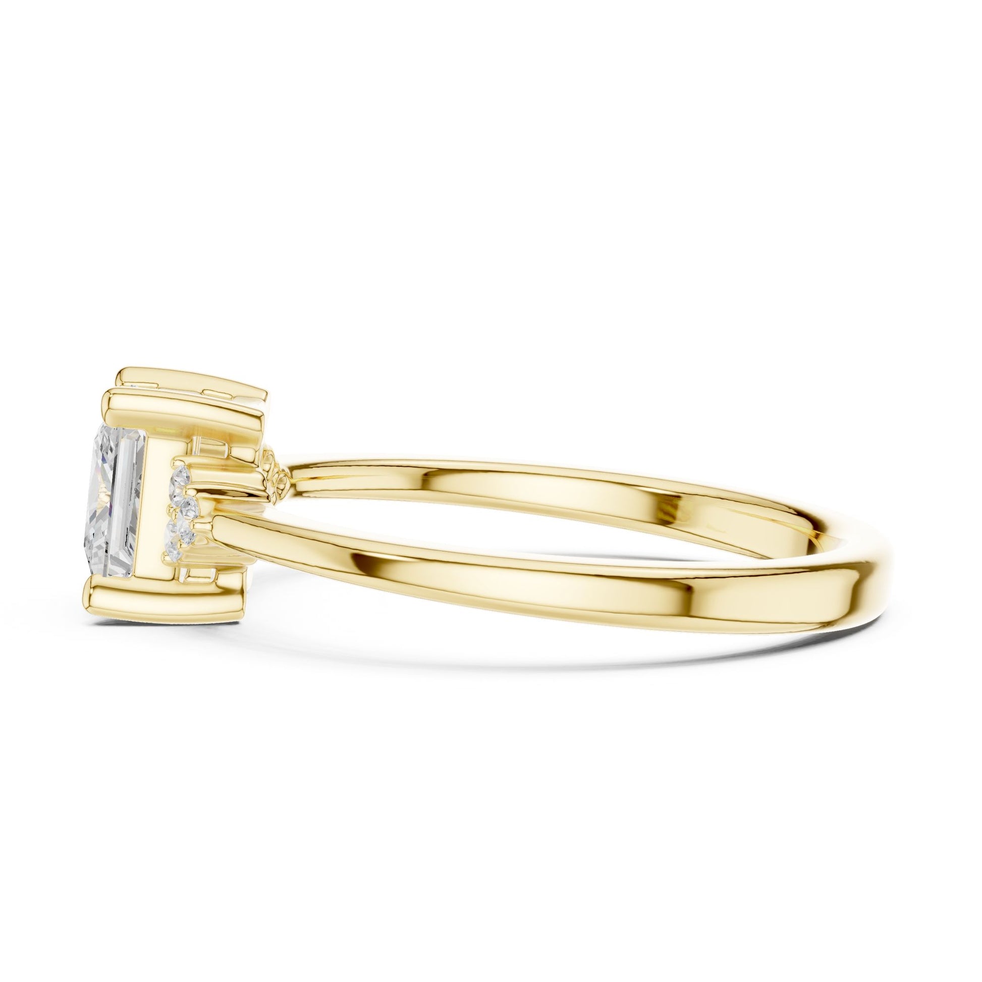Princess Lab Grown Diamond Side-Stone Engagement Ring