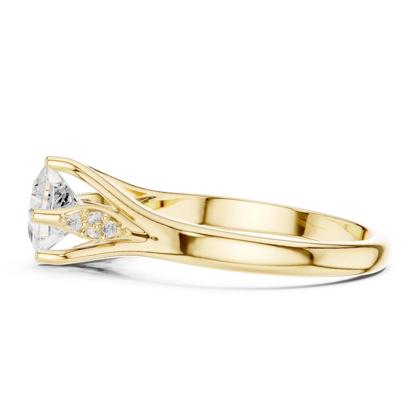 Princess Lab Grown Diamond Side-Stone Engagement Ring