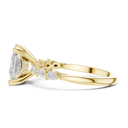Princess Lab Grown Diamond Side-Stone Engagement Ring