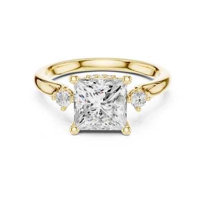 Princess Lab Grown Diamond Side-Stone Engagement Ring