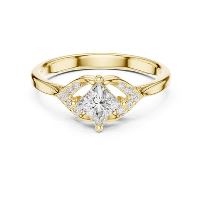 Princess Lab Grown Diamond Side-Stone Engagement Ring