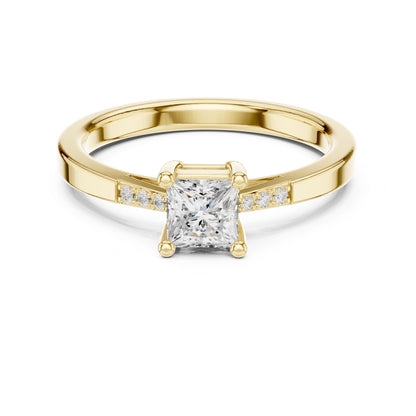 Princess Lab Grown Diamond Side-Stone Engagement Ring