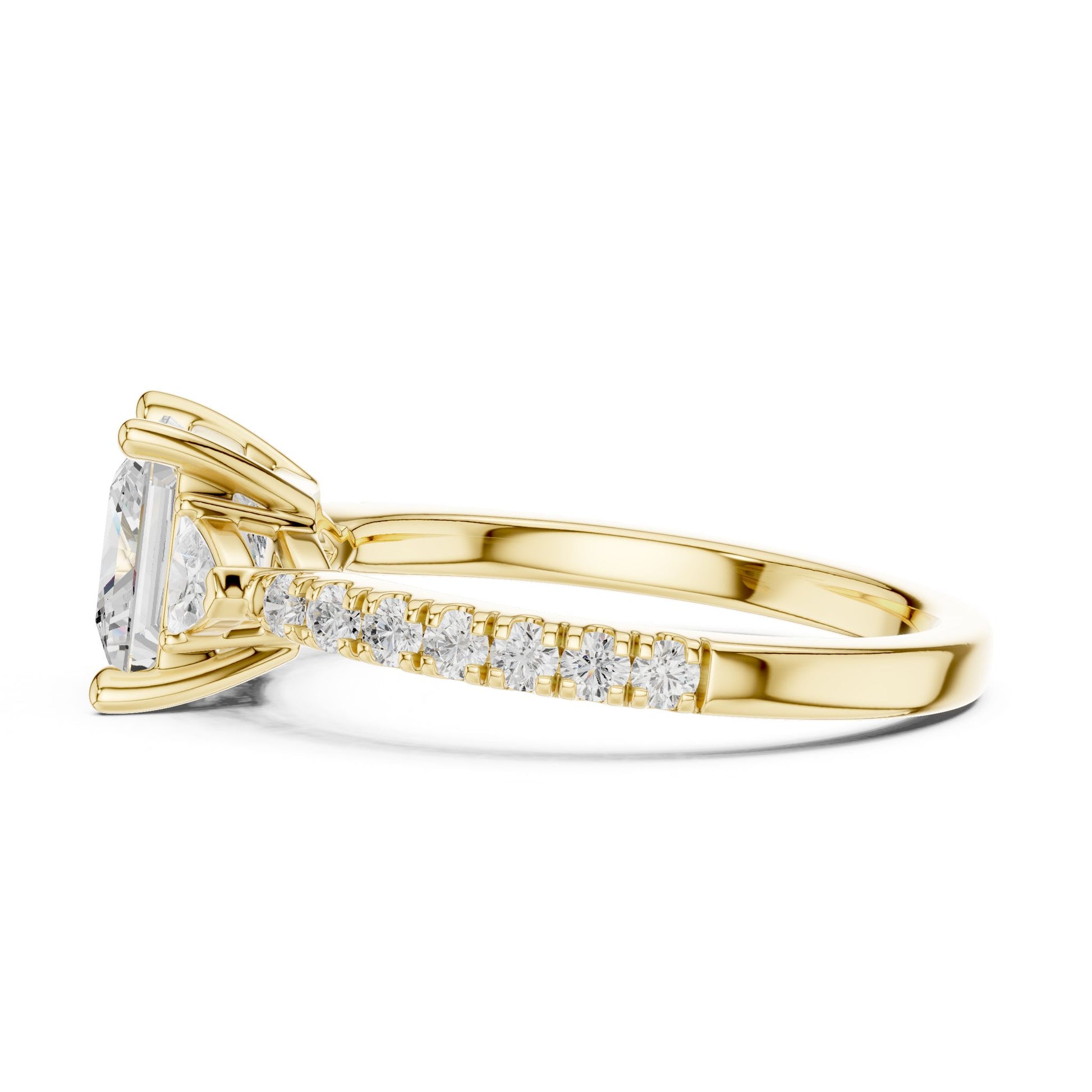 Princess Lab Grown Diamond Side-Stone Engagement Ring
