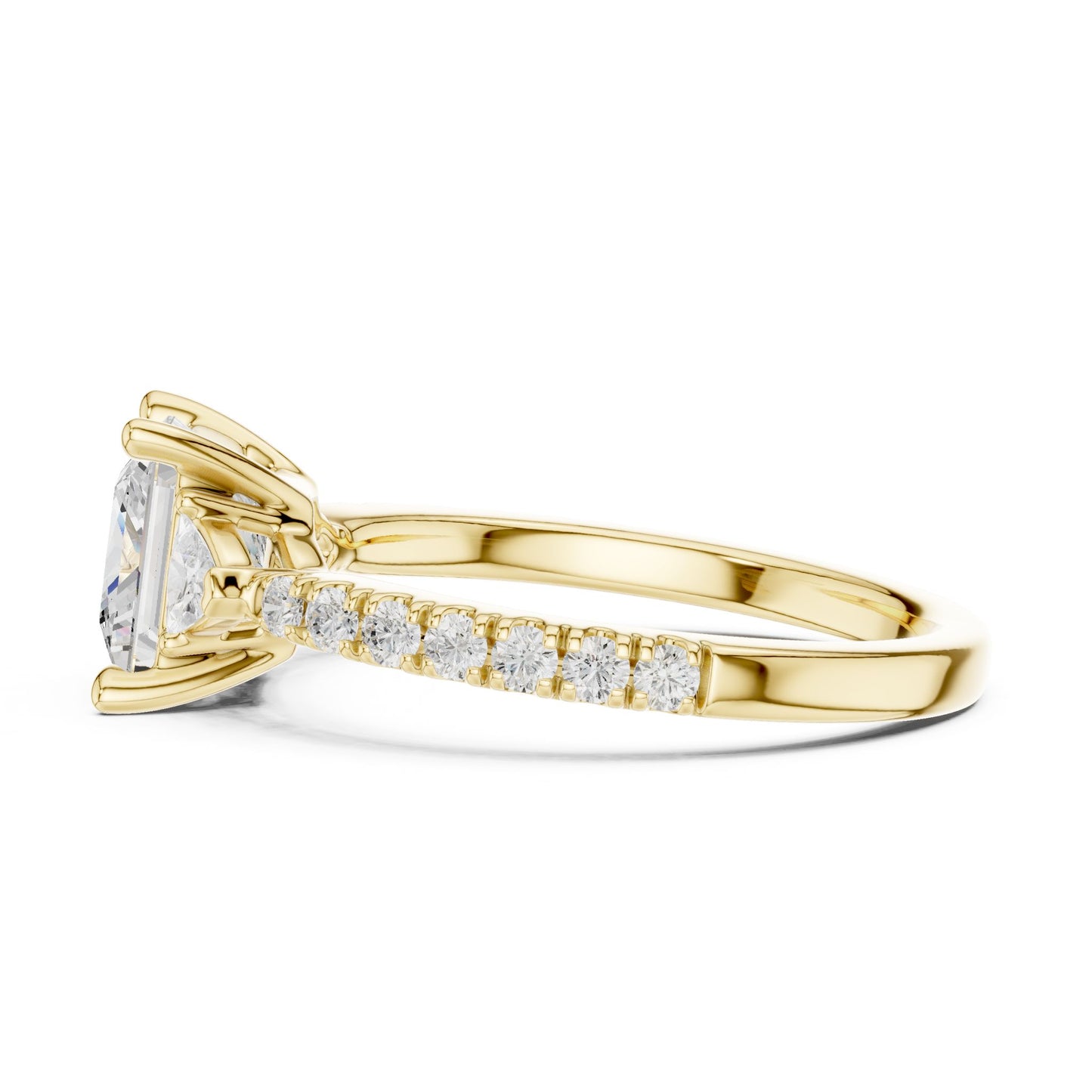 Princess Lab Grown Diamond Side-Stone Engagement Ring