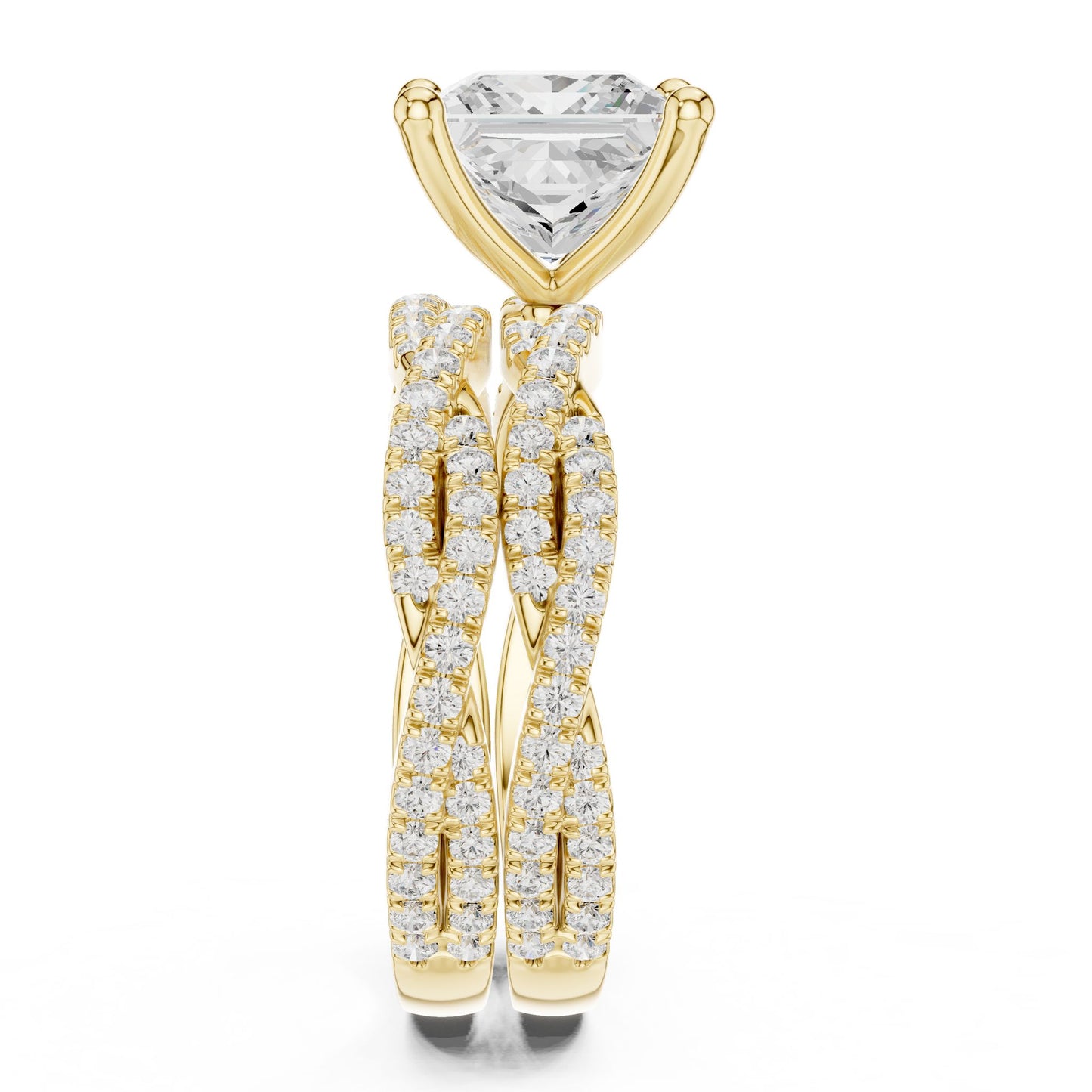 Princess Lab Grown Diamond Side-Stone Engagement Ring