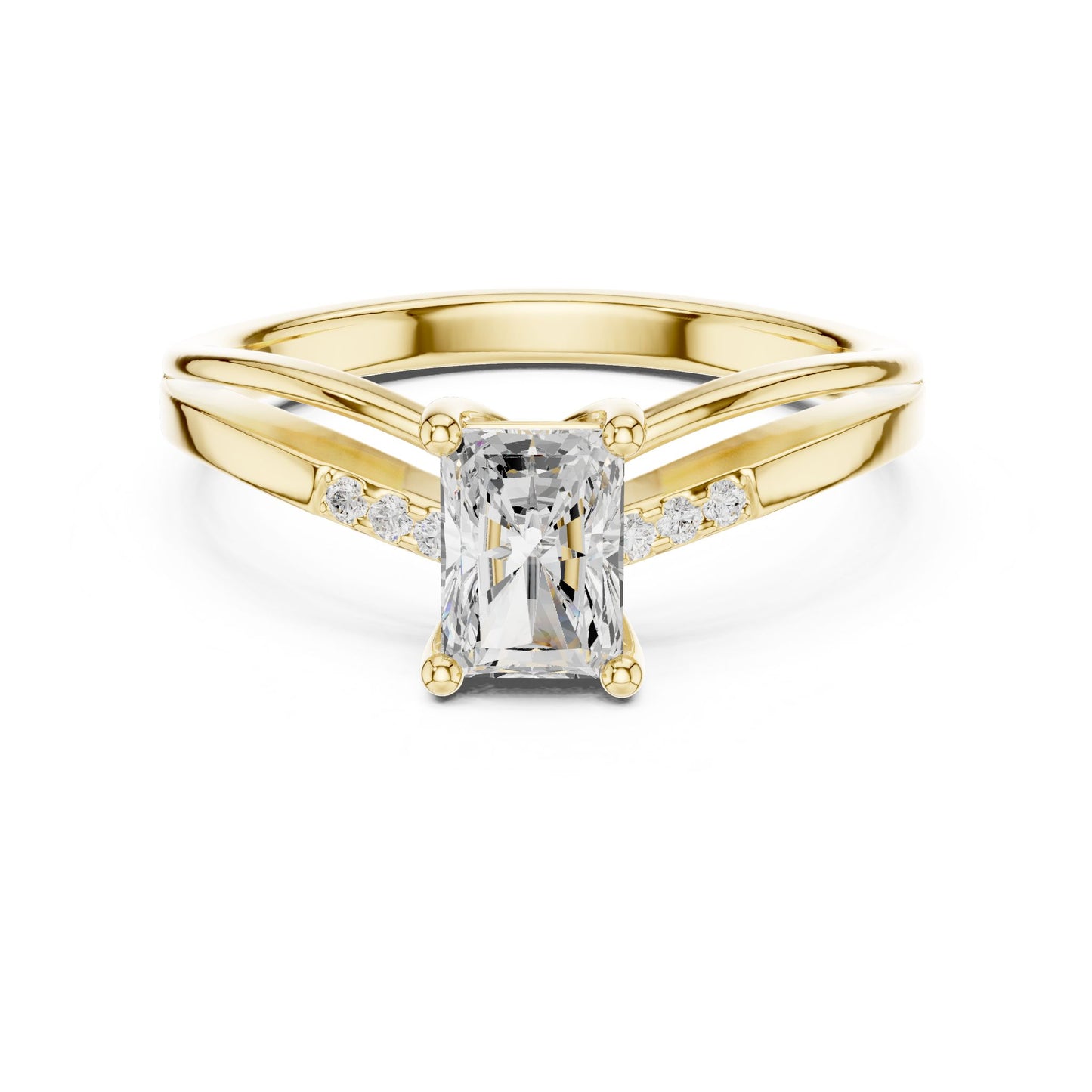 Princess Lab Grown Diamond Side-Stone Engagement Ring