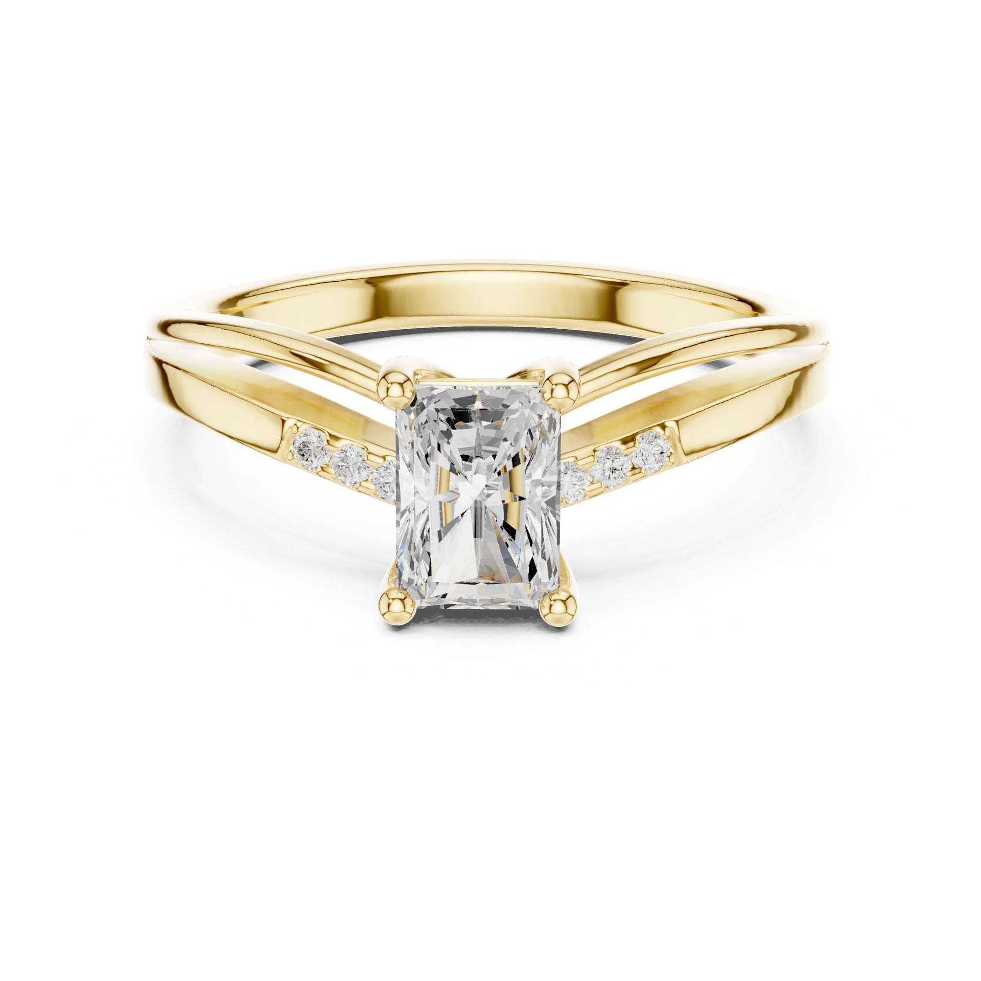 Princess Lab Grown Diamond Side-Stone Engagement Ring