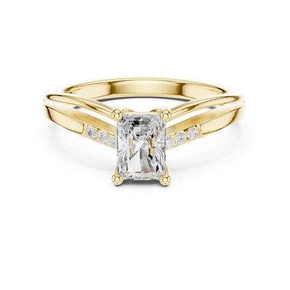 Princess Lab Grown Diamond Side-Stone Engagement Ring
