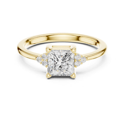Princess Lab Grown Diamond Side-Stone Engagement Ring