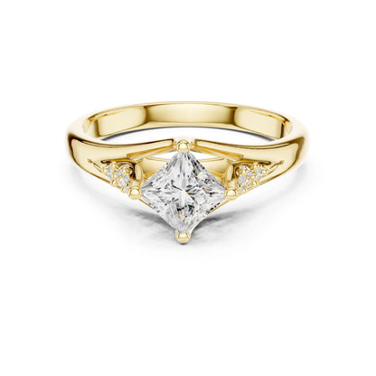 Princess Lab Grown Diamond Side-Stone Engagement Ring