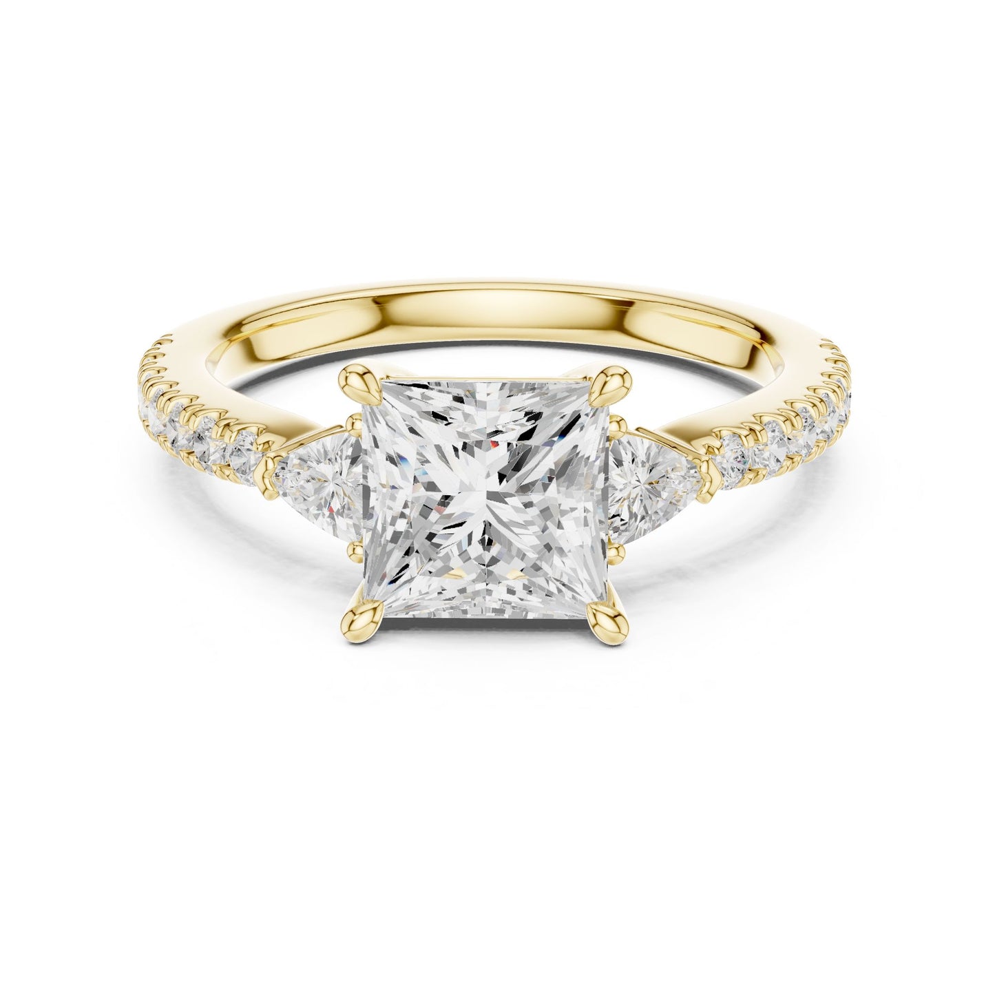 Princess Lab Grown Diamond Side-Stone Engagement Ring