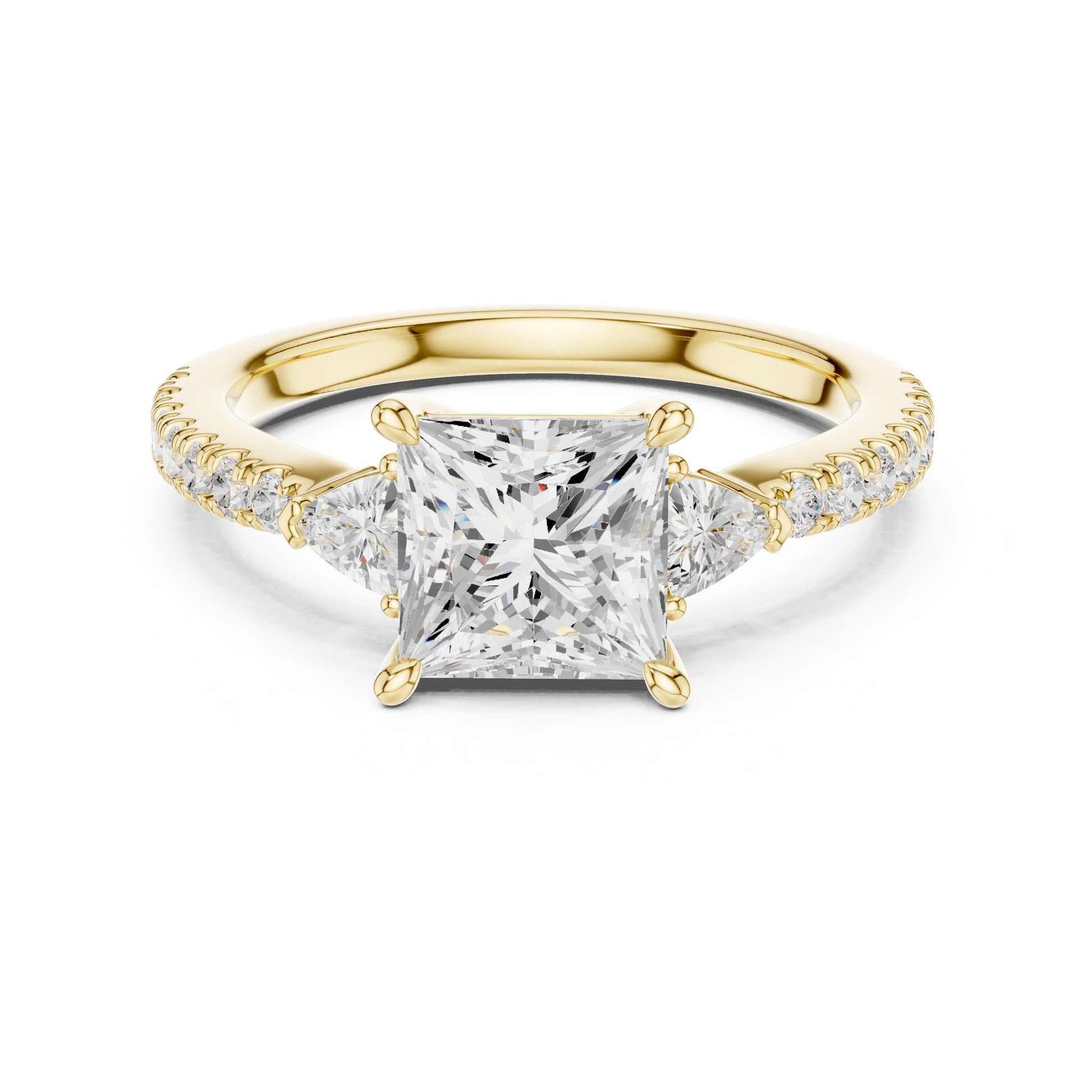 Princess Lab Grown Diamond Side-Stone Engagement Ring