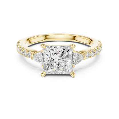 Princess Lab Grown Diamond Side-Stone Engagement Ring