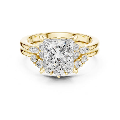 Princess Lab Grown Diamond Side-Stone Engagement Ring