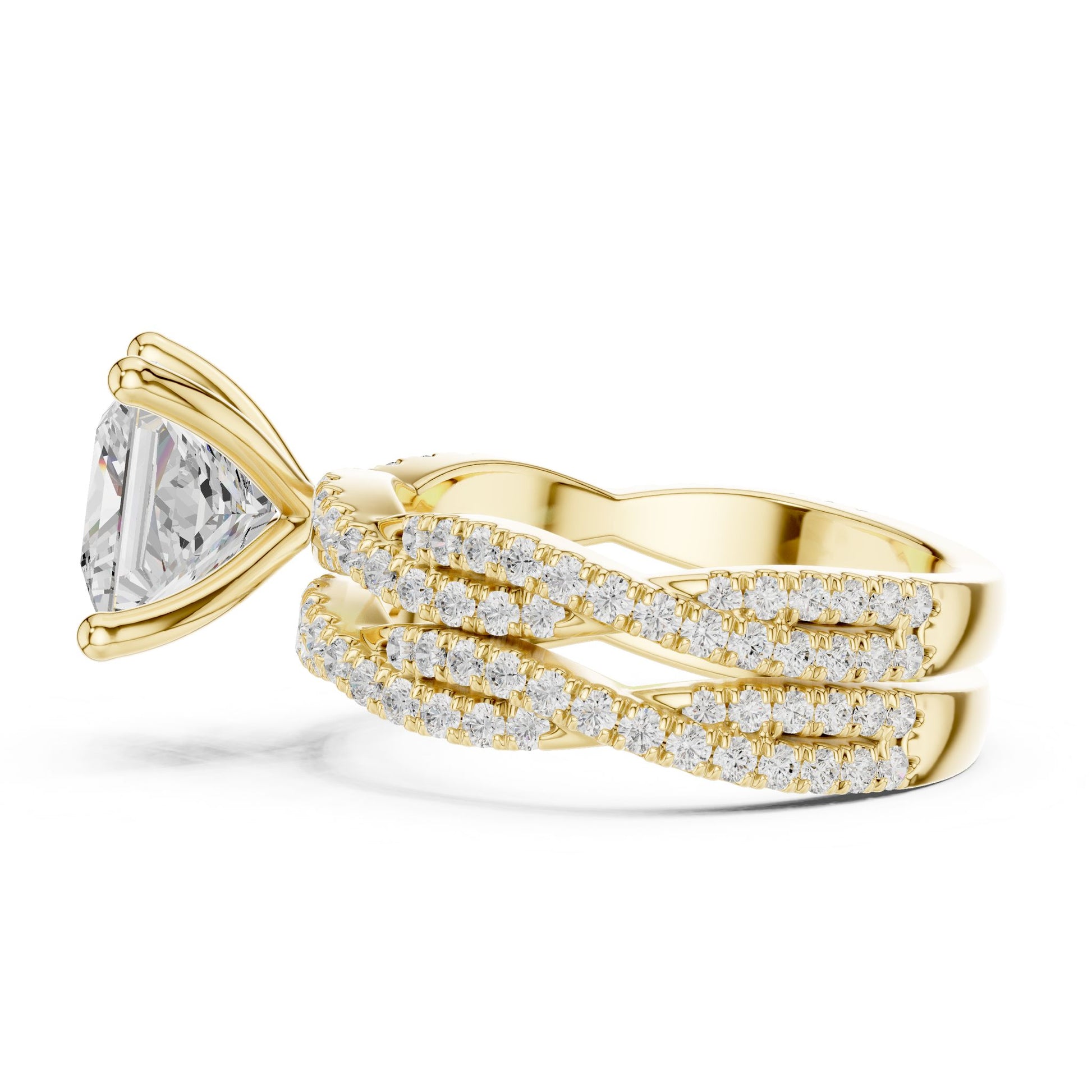Princess Lab Grown Diamond Side-Stone Engagement Ring