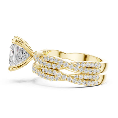 Princess Lab Grown Diamond Side-Stone Engagement Ring