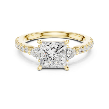 Princess Lab Grown Diamond Side-Stone Engagement Ring