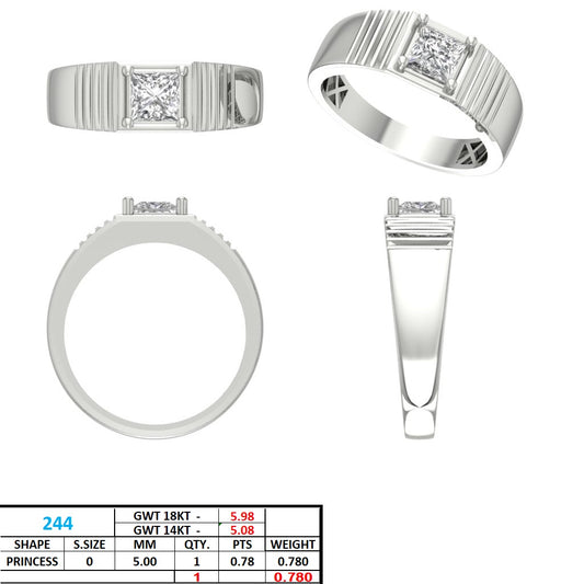 Men's Princess Lab Grown Diamond Ring