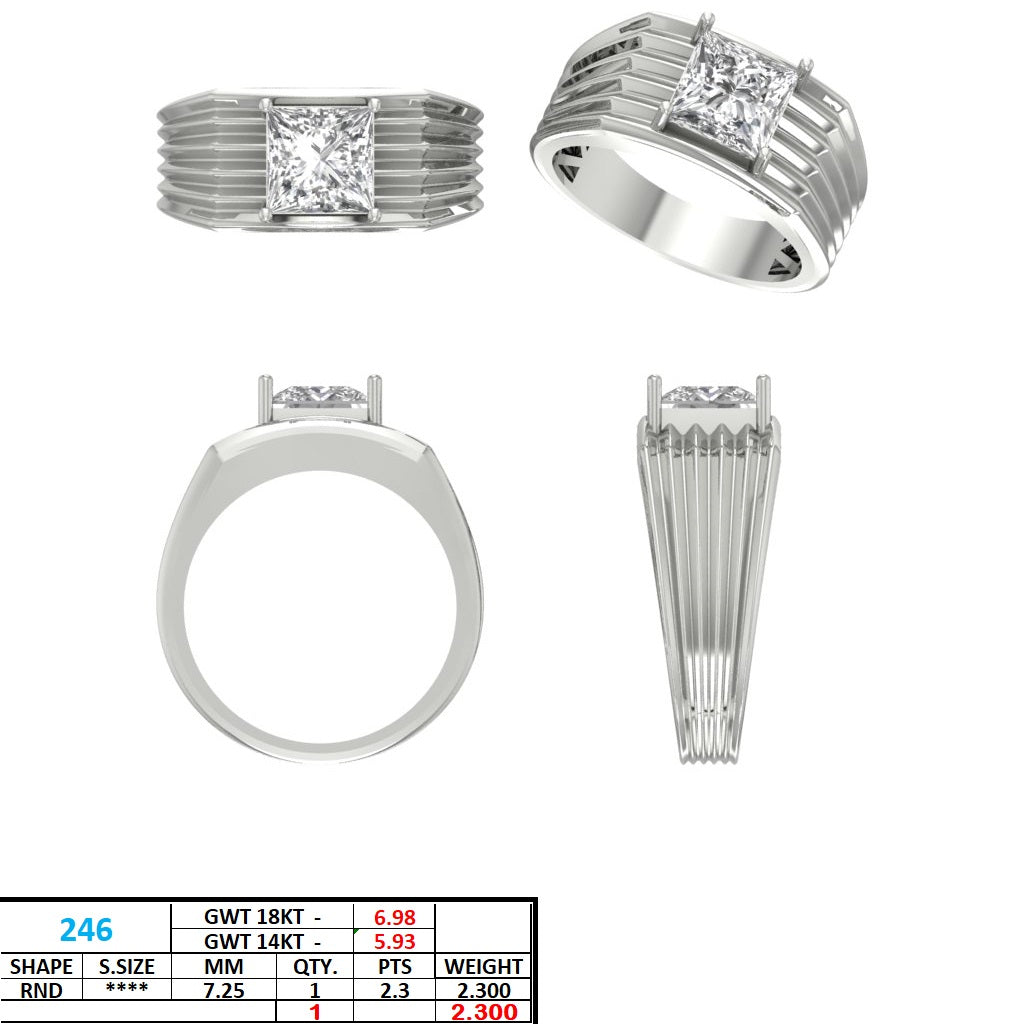 Men's Princess Lab Grown Diamond Ring