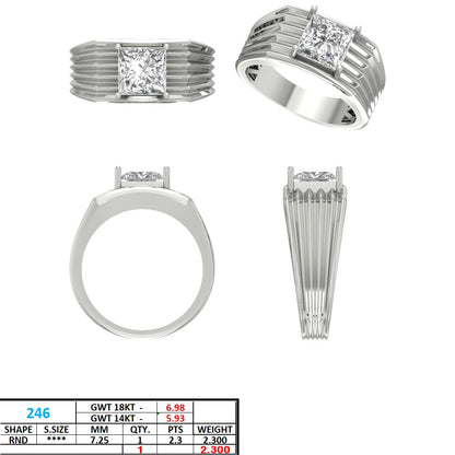 Men's Princess Lab Grown Diamond Ring