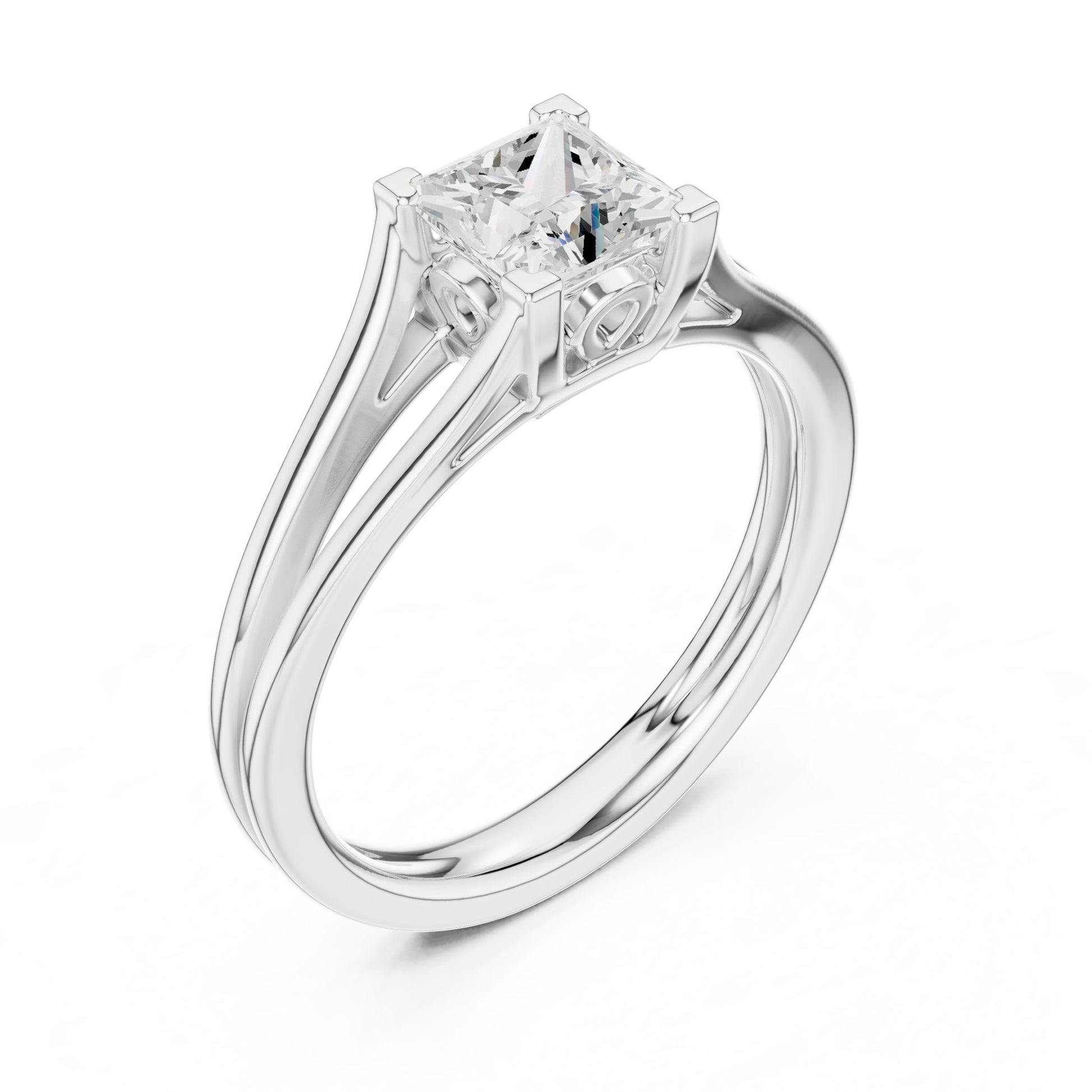 Princess Lab Grown Diamond Solitaire Engagement Ring