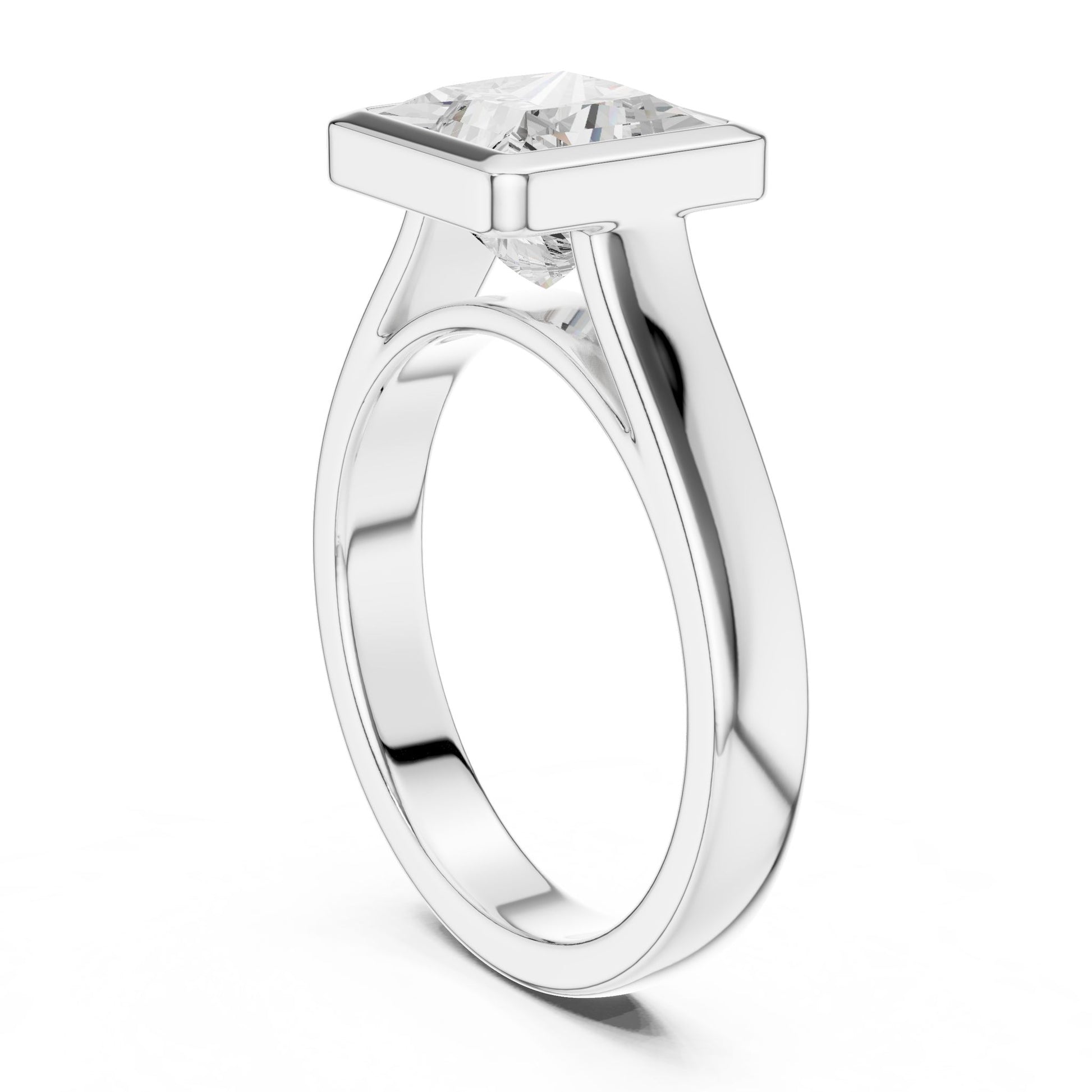 Princess Lab Grown Diamond Solitaire Engagement Ring
