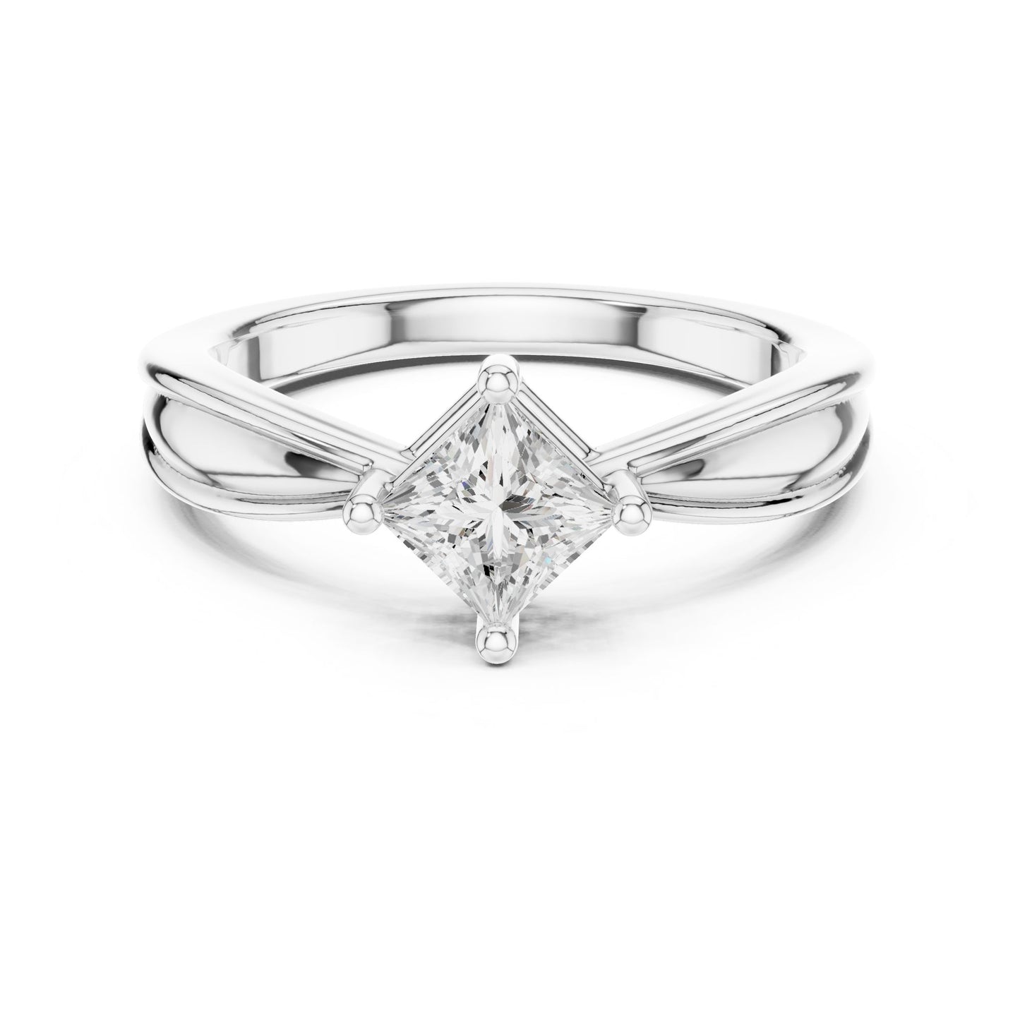 Princess Lab Grown Diamond Solitaire Engagement Ring